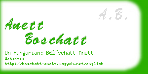 anett boschatt business card